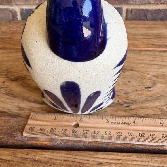 Vtg Tonala Mexican Pottery Cat Figurine Hand Painted Stretching Pose 5.25" - Picture 11 of 12